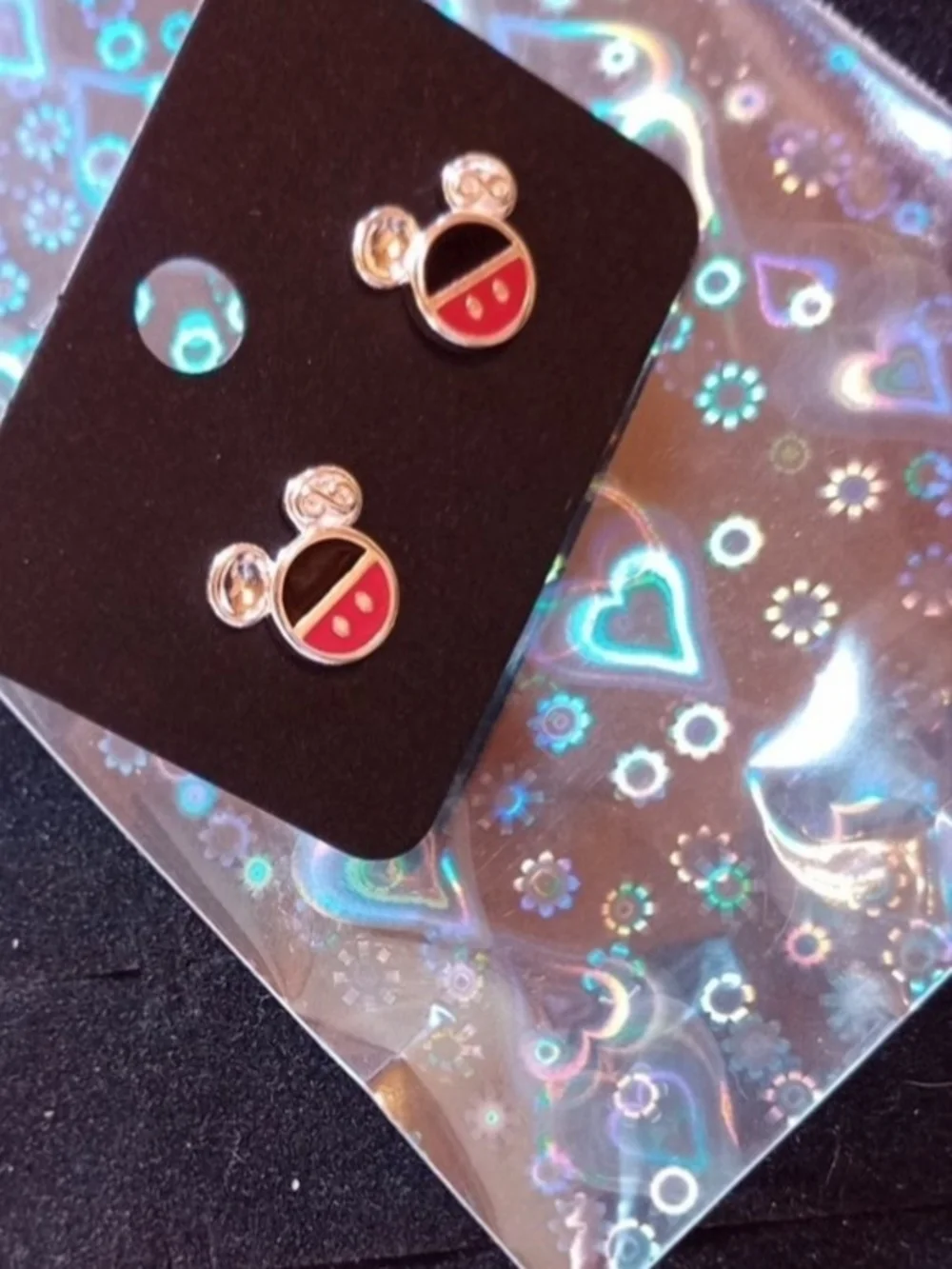 $8 Each Or Bundle 5/$20 Kids Red & Black Mickey-Style Stud Earrings